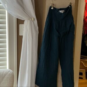 High-Waist Wide-Leg Women's Pants — Deep Teal